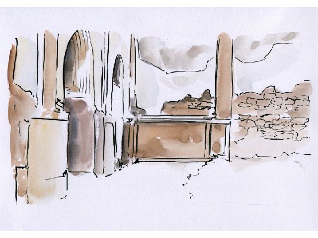 CORNER MARKED X SHOWING WHERE THE BÁB WAS BASTINADOED