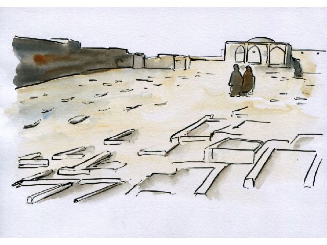 GRAVES OF ASHRAF (1) AND HIS MOTHER (2)