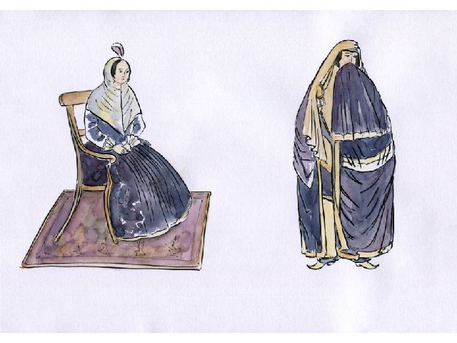 COSTUME WORN BY THE PERSIAN LADIES IN THE MIDDLE OF THE  NINETEENTH CENTURY