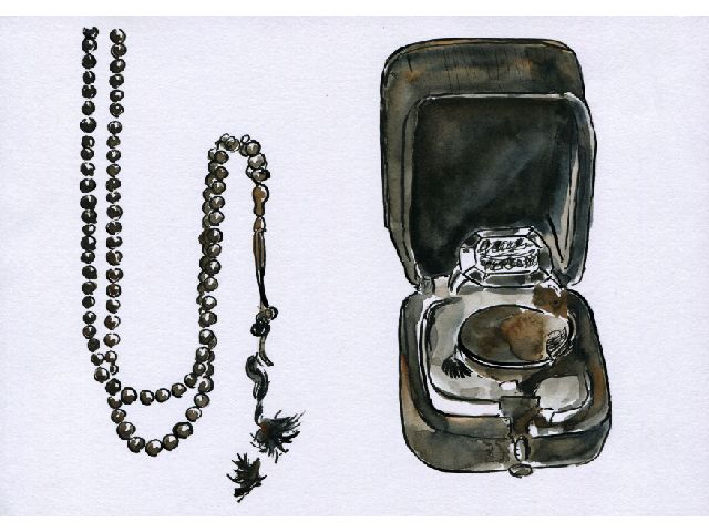 THE BÁB'S PRAYER BEADS AND SIGNET RING