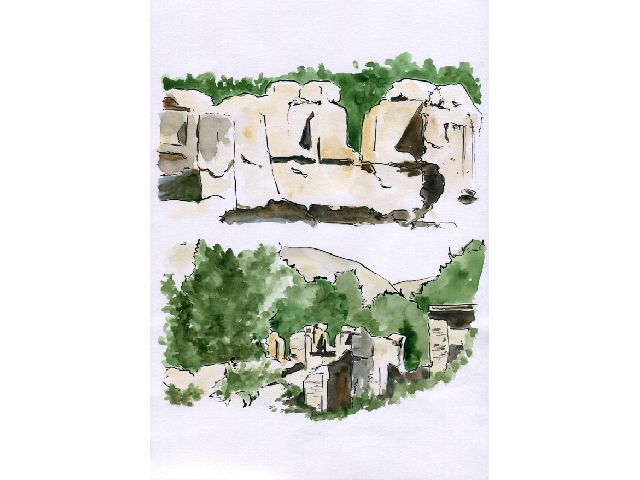 RUINS OF BAHÁ’U’LLÁH’S HOUSE. ORIGINALLY BELONGING TO THE  VAZÍR, HIS FATHER, IN TÁKUR, MÁZINDARÁN