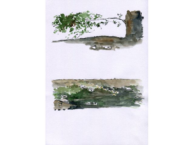 VIEWS OF THE ILLUMINATED SHRINE OF THE BÁB ON MOUNT CARMEL